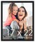 17x22 Solid Wood Picture Frame with UV-Resistant Acrylic & Acid-Free Backing, Available in 6 Finishes: Matte Black, Matte White, Metallic Bronze, Silver, Natural Wood Grain & Mahogany